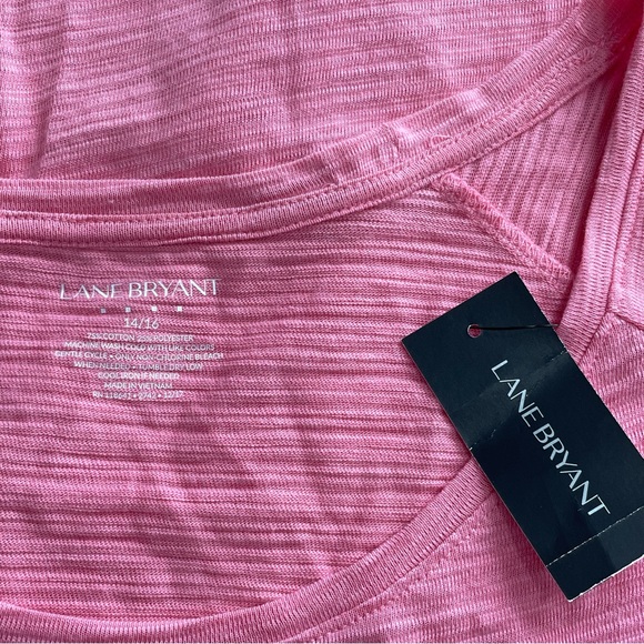 Lane Bryant Pink Activewear T-Shirt Scoop Neckline Short Sleeve Size 14 / 16 NWT - Picture 8 of 10